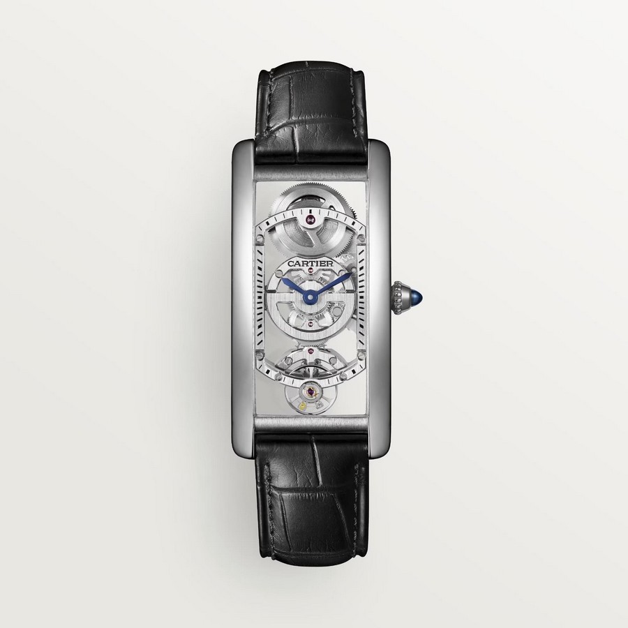 Đồng Hồ Cartier Tank Cintrée Watch Nam Xám Đen